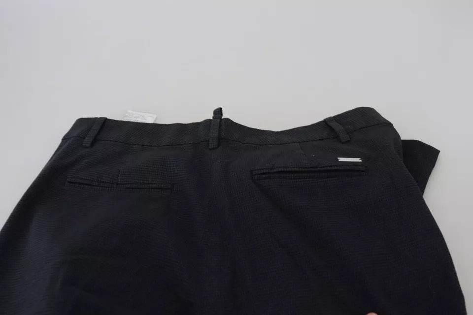Dsquared² Black Checkered High Waist Straight Pants - Hilstor