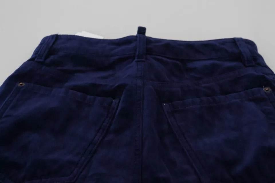 Dsquared² Blue Ruffles HighWaist Cotton Denim Boston Fit Pants - Hilstor