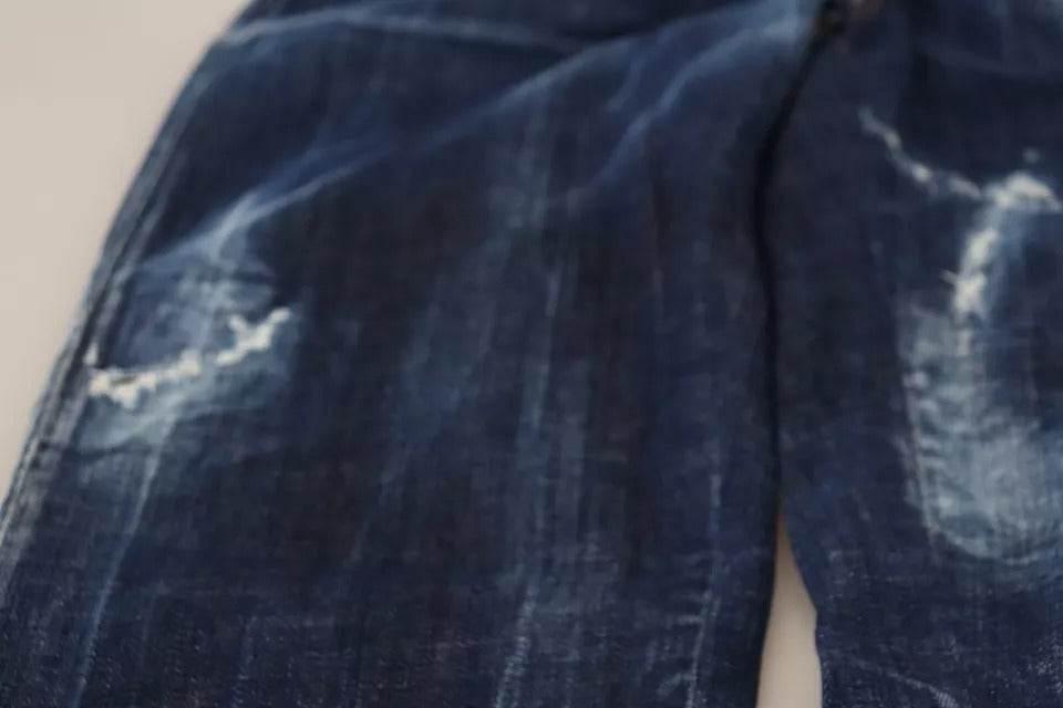 Dsquared² Blue Icon High Waist Straight Denim Boston Jeans - Hilstor