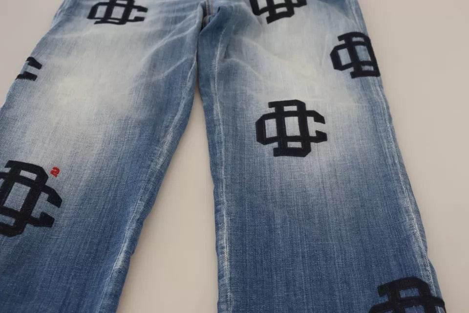Dsquared² Blue Washed High Waist Straight Denim Boston Jeans - Hilstor