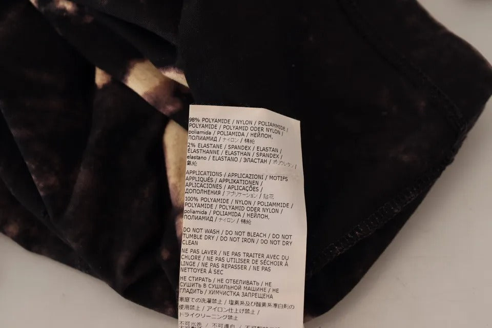 Dsquared² Black Tie Dye Mesh lange ærmer bomuldsskiftekjole