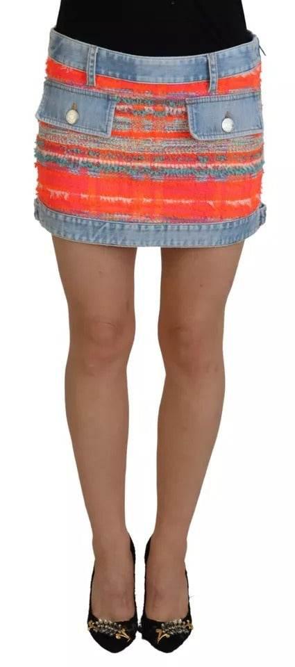 Dsquared² Multicolor Polyester Low Waist A-line Denim Skirt - Hilstor