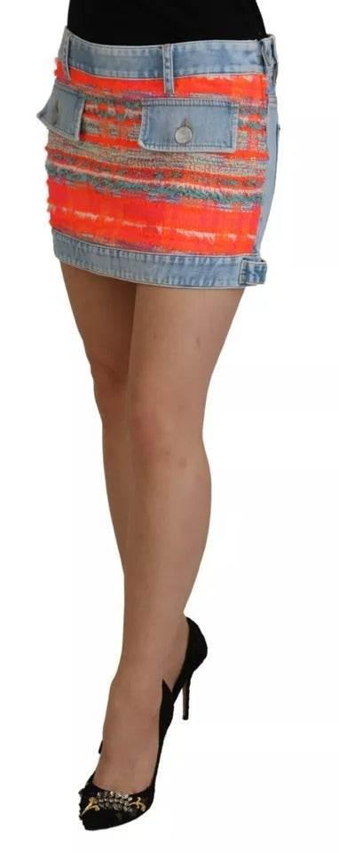Dsquared² Multicolor Polyester Low Waist A-line Denim Skirt - Hilstor