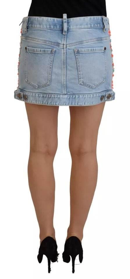 Dsquared² Multicolor Polyester Low Waist A-line Denim Skirt - Hilstor