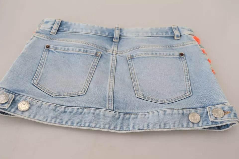 Dsquared² Multicolor Polyester Low Waist A-line Denim Skirt - Hilstor