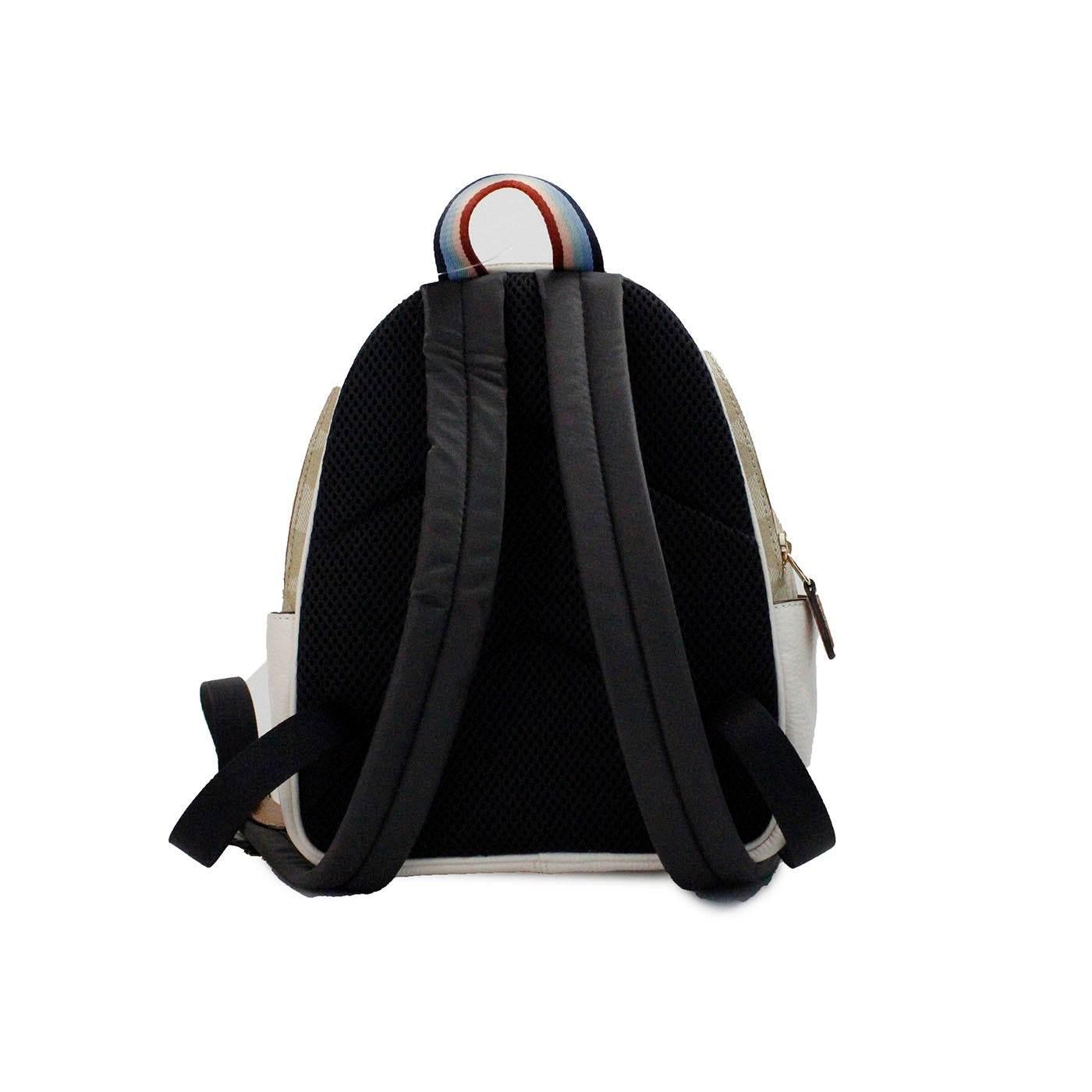 COACH Mini Court Signature Pear Motif Shoulder Backpack Bookbag Bag Chalk Taffy - Hilstor