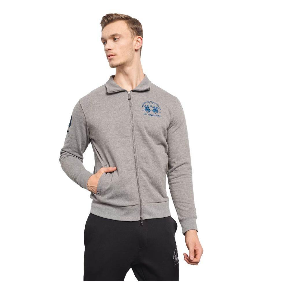 La Martina Gray Cotton Men's Sweater - Hilstor