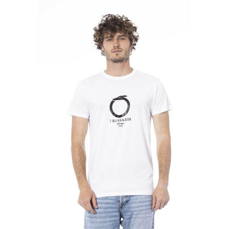 Trussardi Beachwear White Cotton T-Shirt - Hilstor