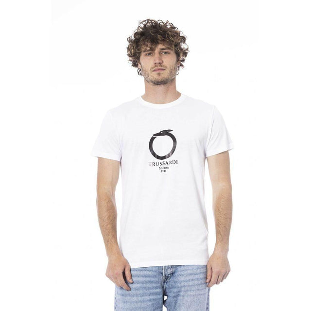 Trussardi Beachwear White Cotton T-Shirt - Hilstor