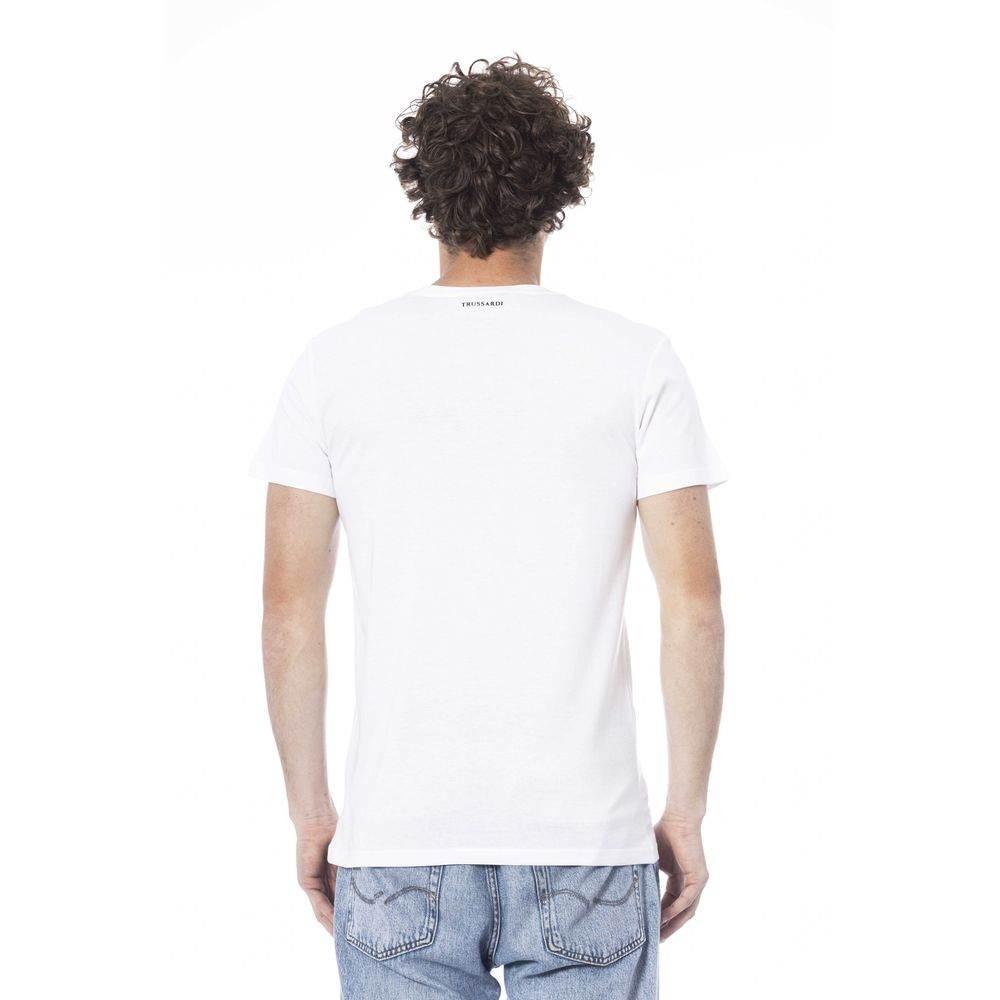 Trussardi Beachwear White Cotton T-Shirt - Hilstor