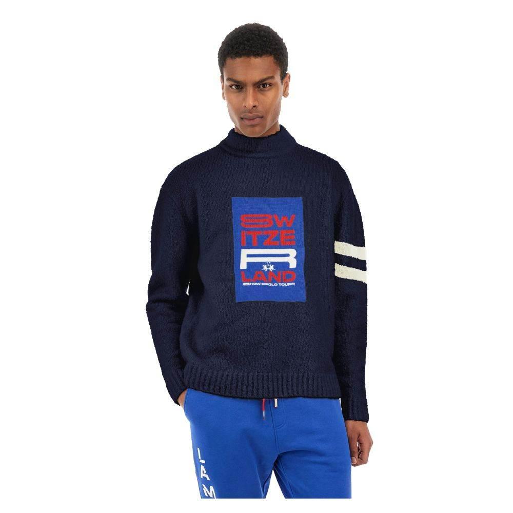 La Martina Blue Polyamide Sweater - Hilstor