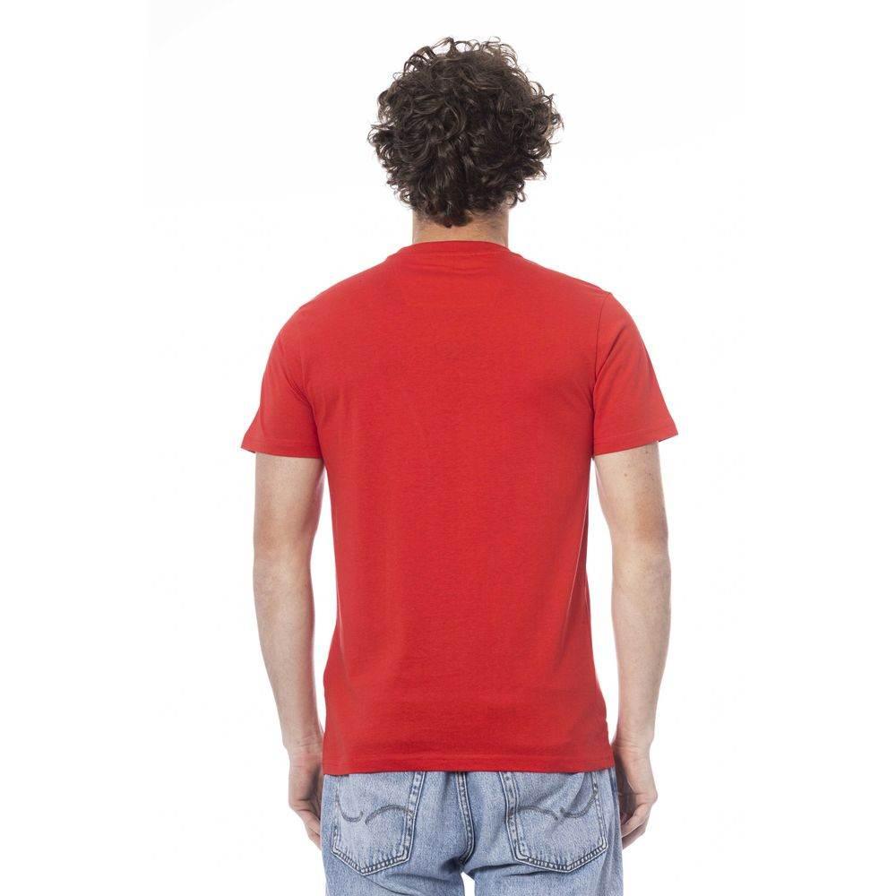 Cavalli Class Red Cotton Men T-Shirt - Hilstor