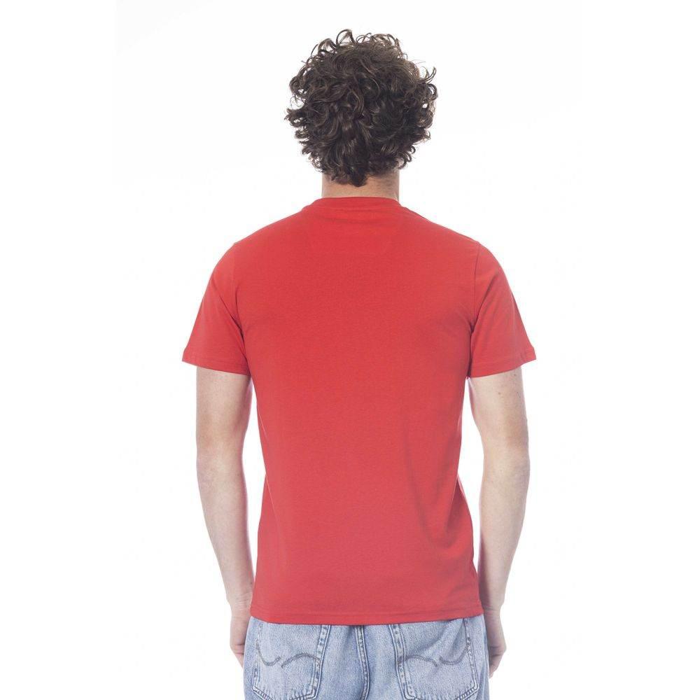 Cavalli Class Red Cotton Men T-Shirt - Hilstor