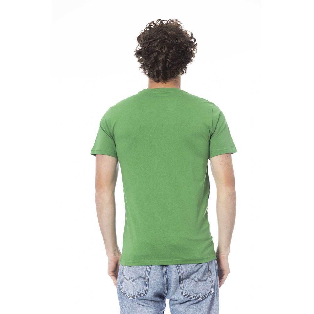 Cavalli Class Green Cotton Men T-Shirt - Hilstor