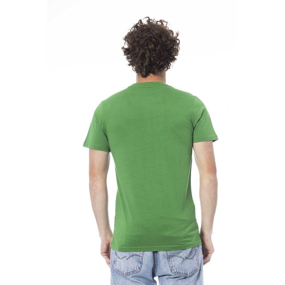 Cavalli Class Green Cotton Men T-Shirt - Hilstor