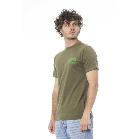 Cavalli Class Green Cotton Men T-Shirt - Hilstor