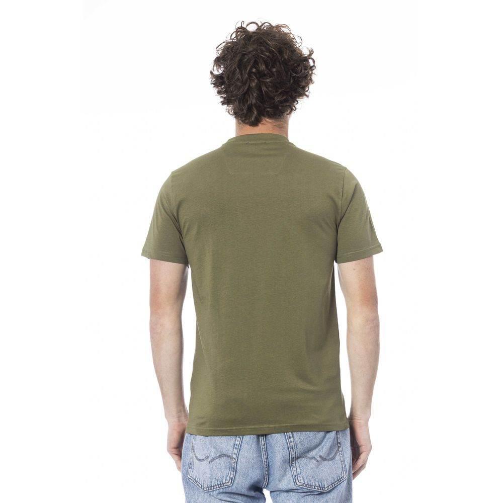 Cavalli Class Green Cotton Men T-Shirt - Hilstor