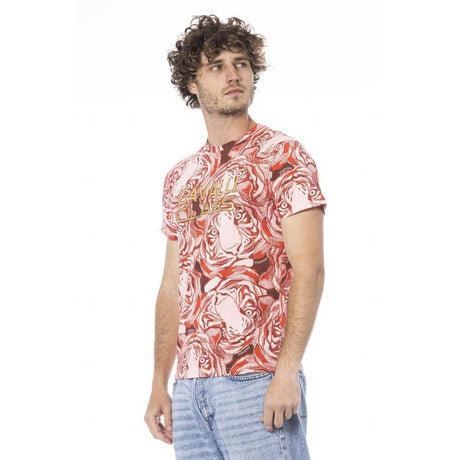 Cavalli Class Red Cotton Men T-Shirt - Hilstor