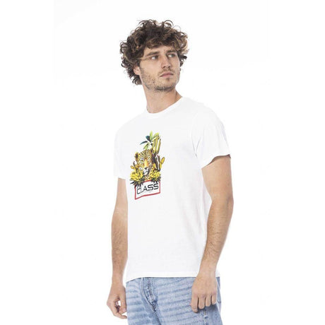 Cavalli Class White Cotton Men T-Shirt - Hilstor