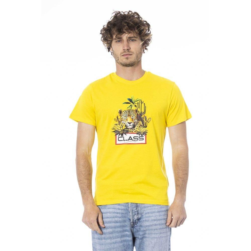 Cavalli Class Yellow Cotton Men T-Shirt - Hilstor