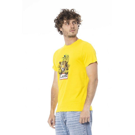 Cavalli Class Yellow Cotton Men T-Shirt - Hilstor