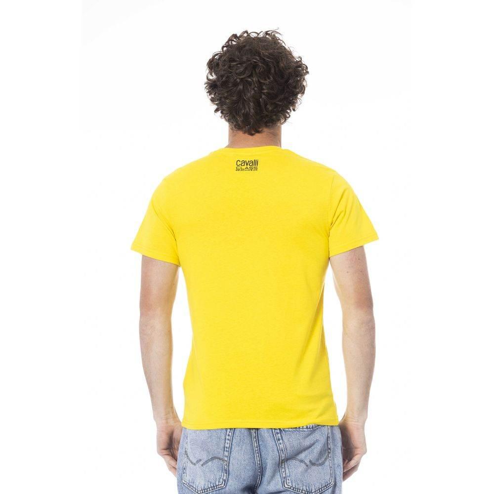 Cavalli Class Yellow Cotton Men T-Shirt - Hilstor