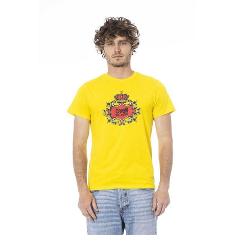 Cavalli Class Yellow Cotton Men T-Shirt - Hilstor
