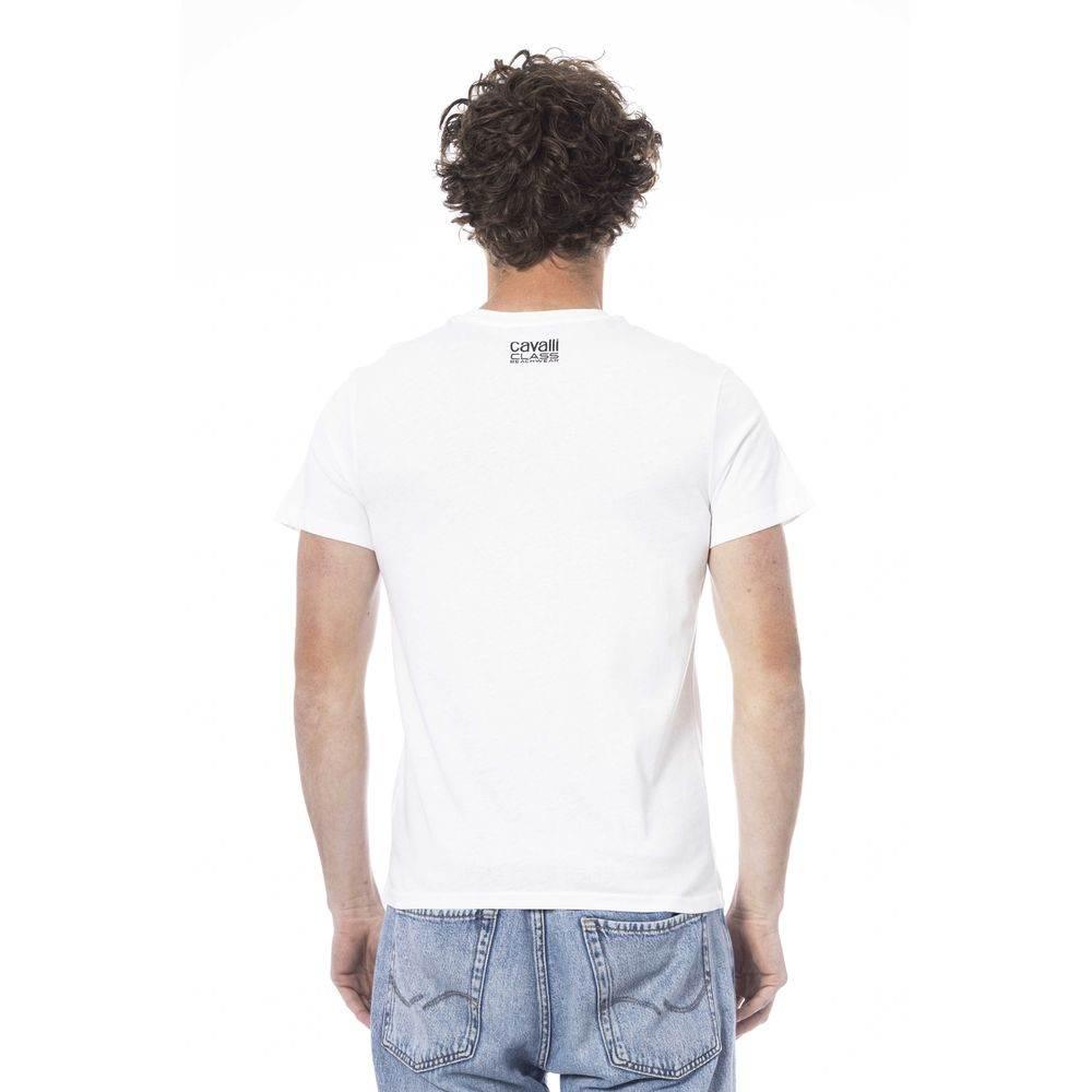Cavalli Class White Cotton Men's T-Shirt - Hilstor