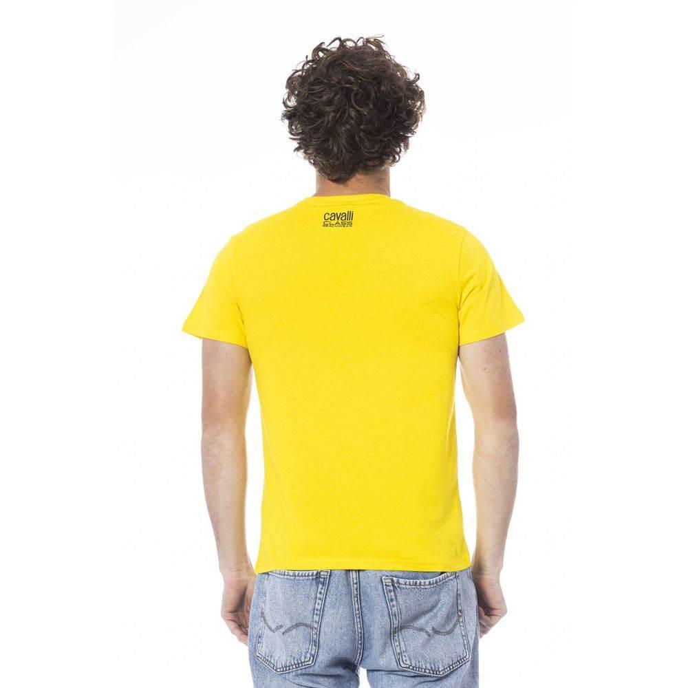 Cavalli Class Yellow Cotton Men T-Shirt - Hilstor