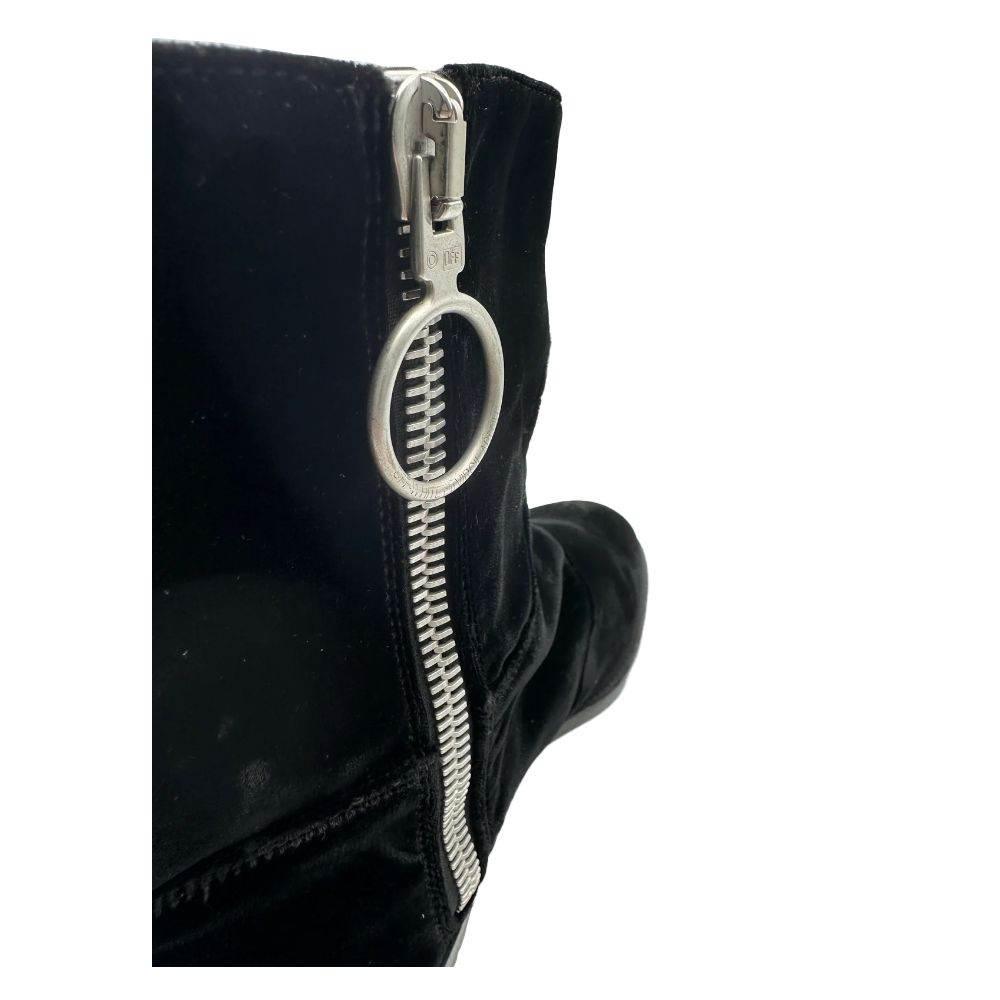 Off-White Black Calfskin Women Ankle Boot - Hilstor