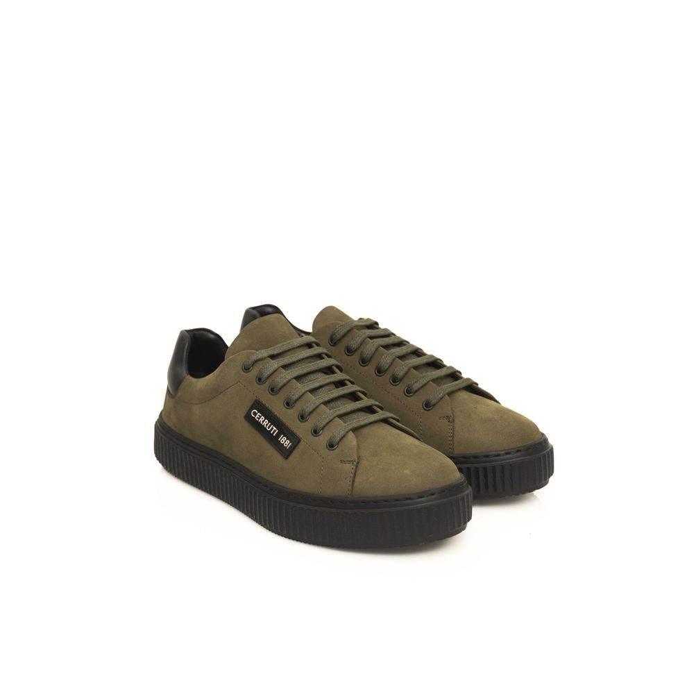 Cerruti 1881 Green Cowhide Men Sneaker - Hilstor