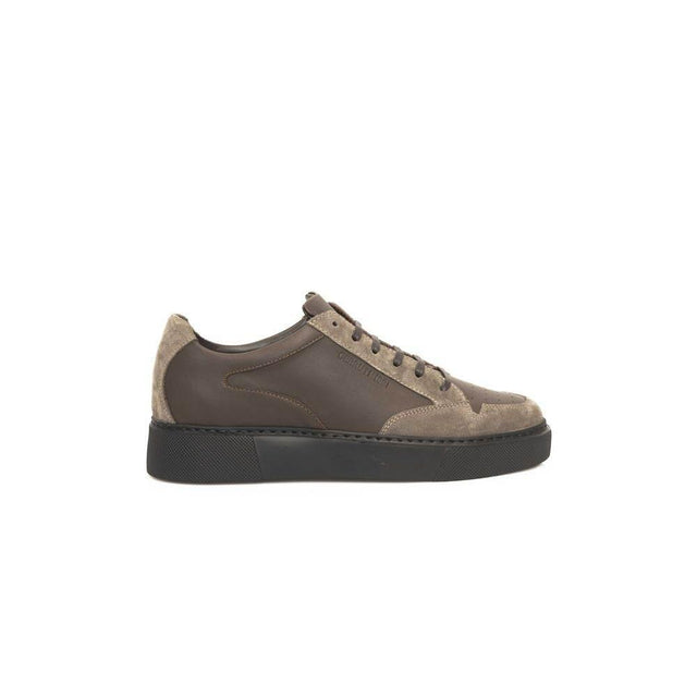 Cerruti 1881 Beige Leather Men Sneaker - Hilstor