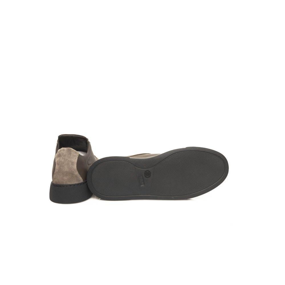 Cerruti 1881 Beige Leather Men Sneaker - Hilstor