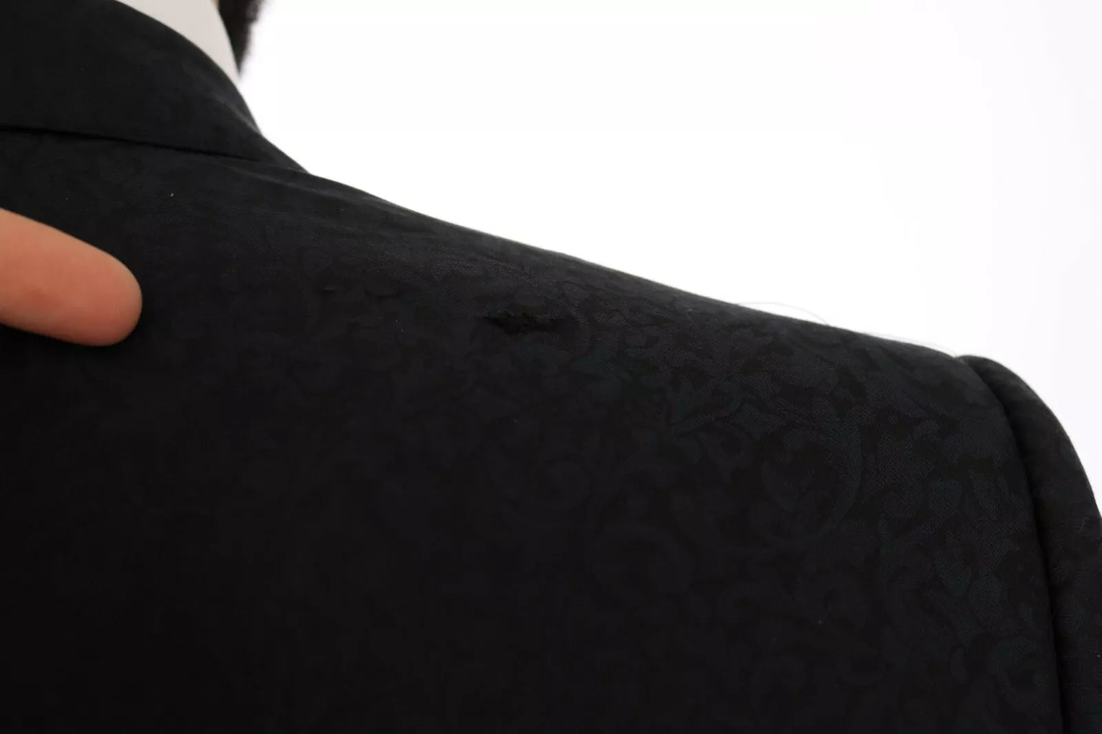 Dolce &amp; Gabbana Blå Jacquard Slim Floral Jakke Blazer