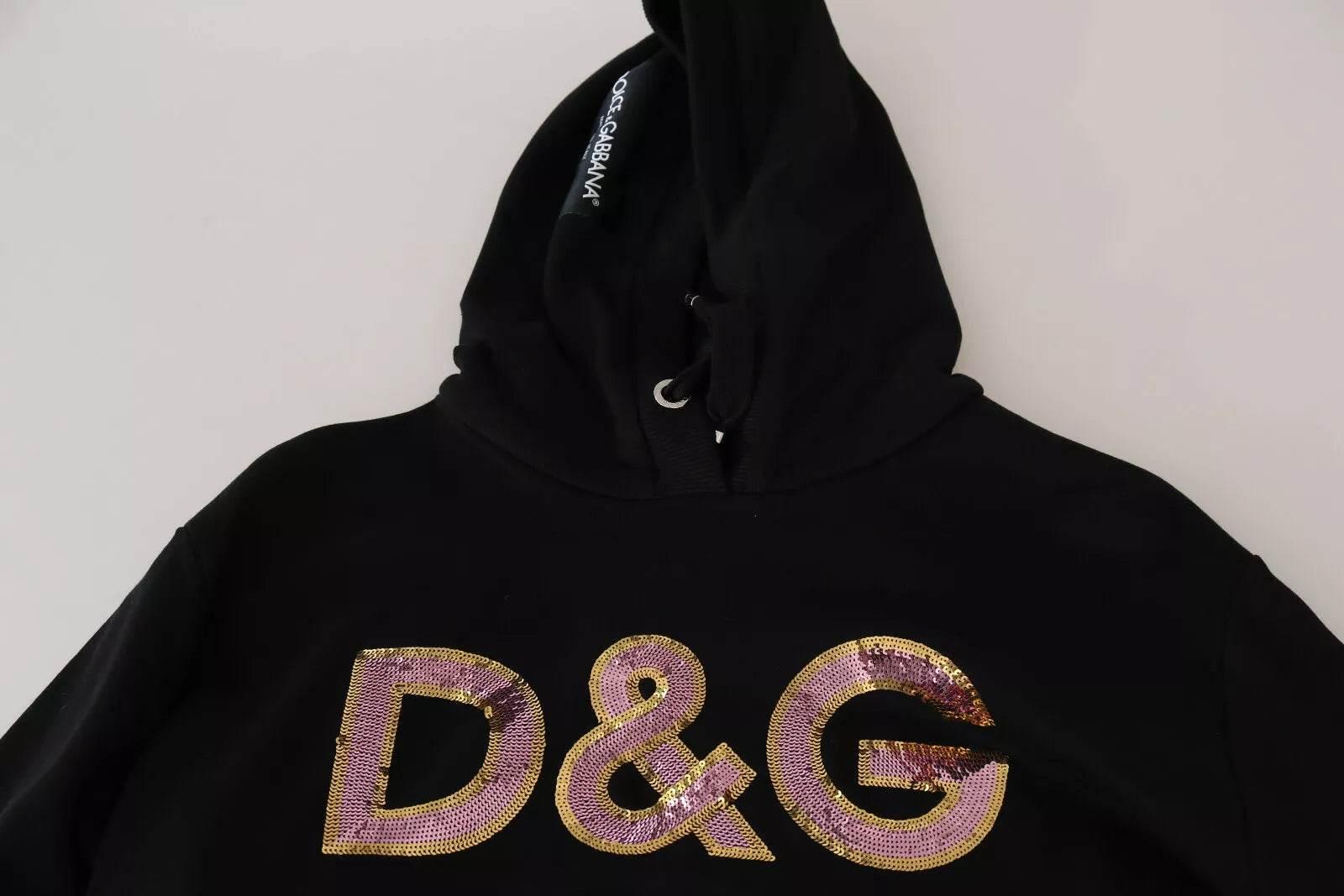 Dolce & Gabbana DG Sequined Hooded Pullover Sweater - Hilstor