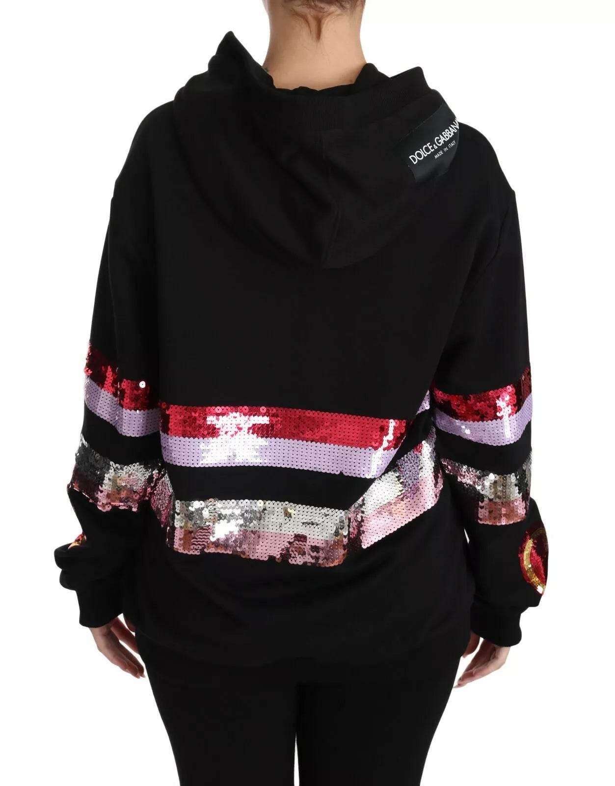 Dolce & Gabbana DG Sequined Hooded Pullover Sweater - Hilstor
