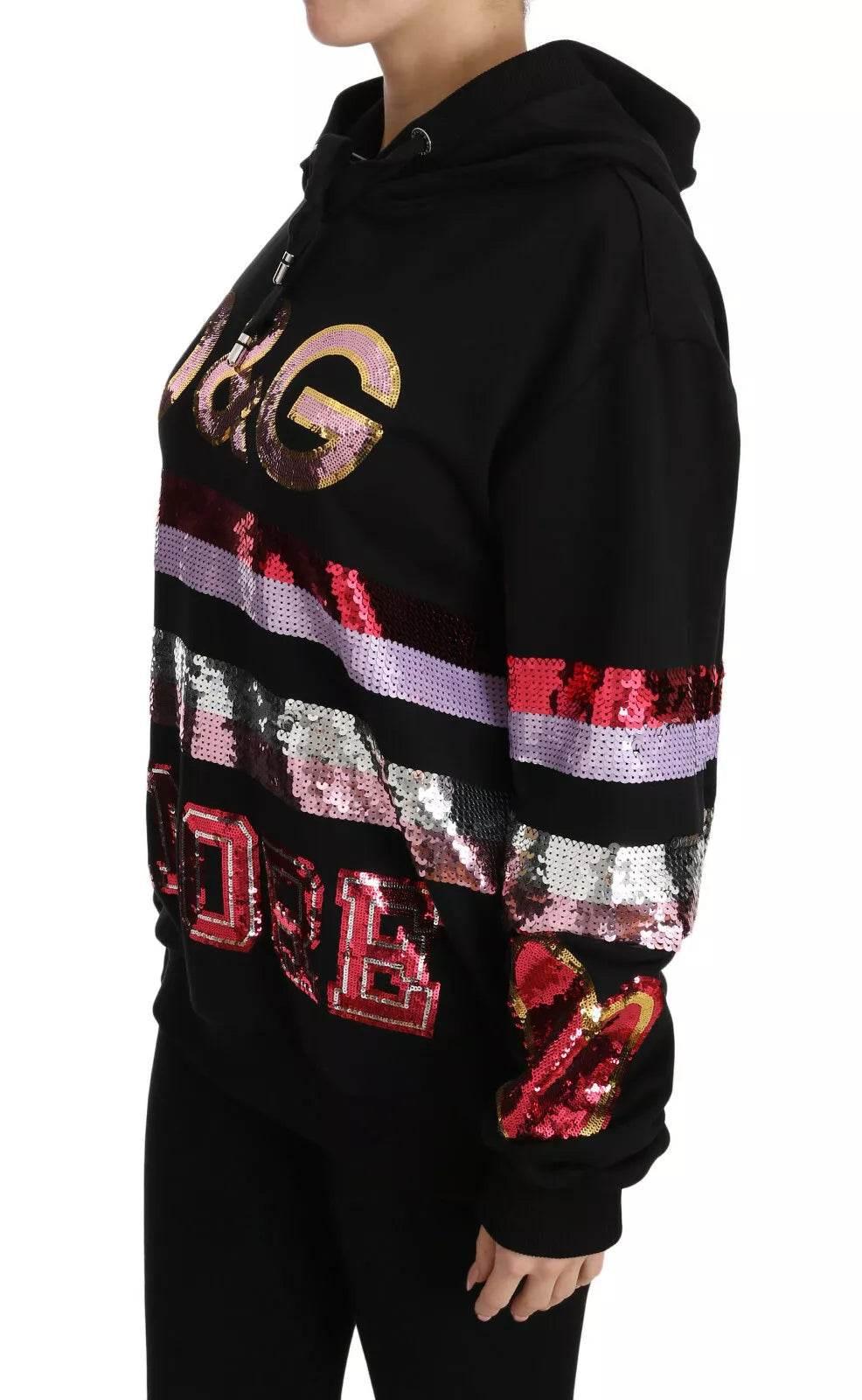 Dolce & Gabbana DG Sequined Hooded Pullover Sweater - Hilstor