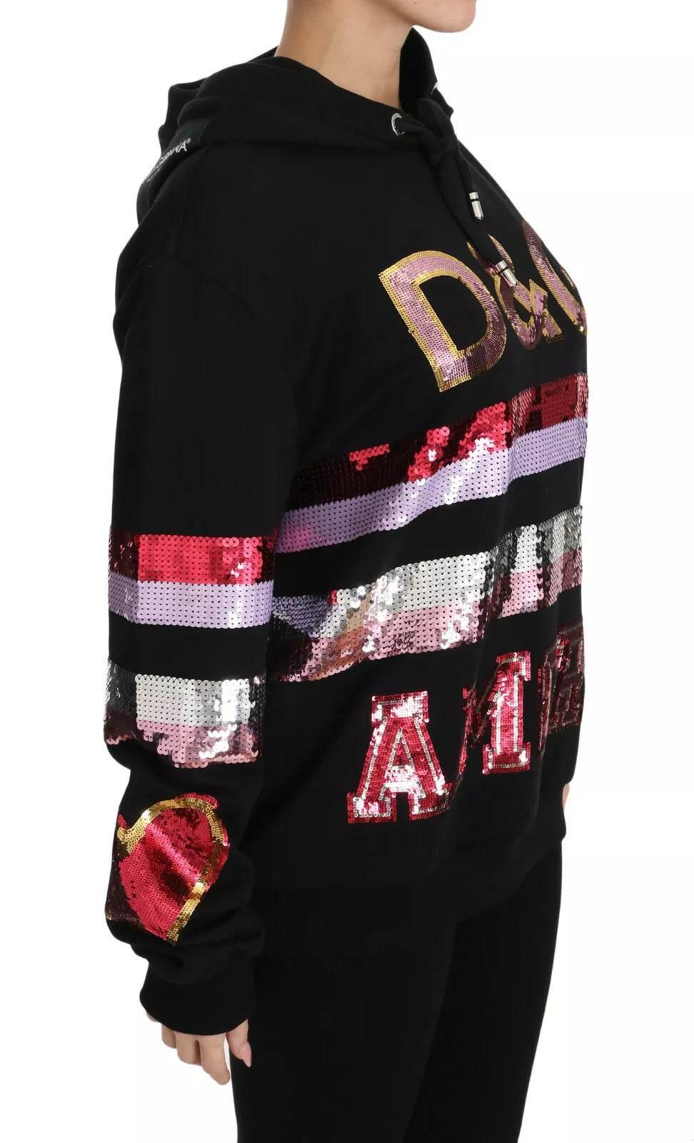 Dolce & Gabbana DG Sequined Hooded Pullover Sweater - Hilstor