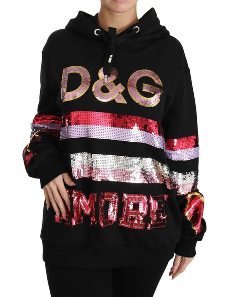 Dolce & Gabbana DG Sequined Hooded Pullover Sweater - Hilstor