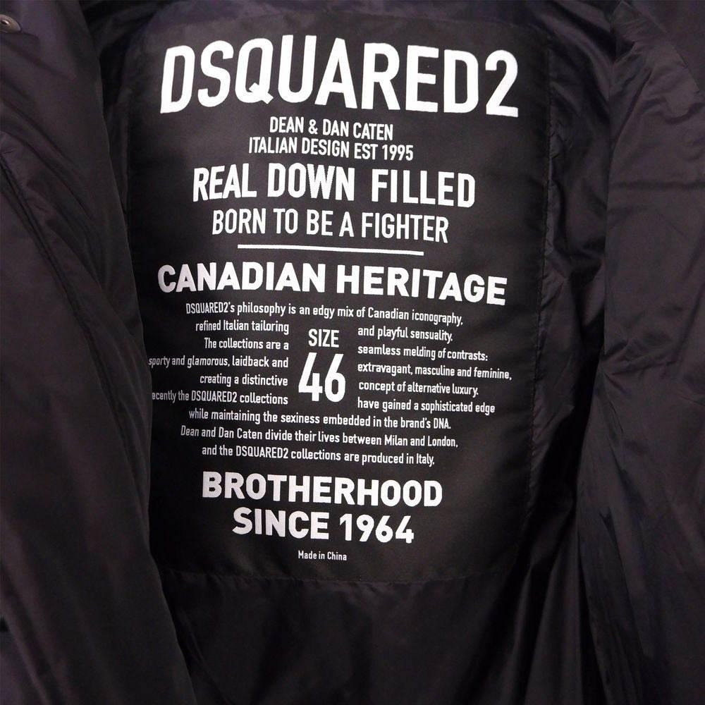 Dsquared² Black Nylon Men Down Jacket - Hilstor