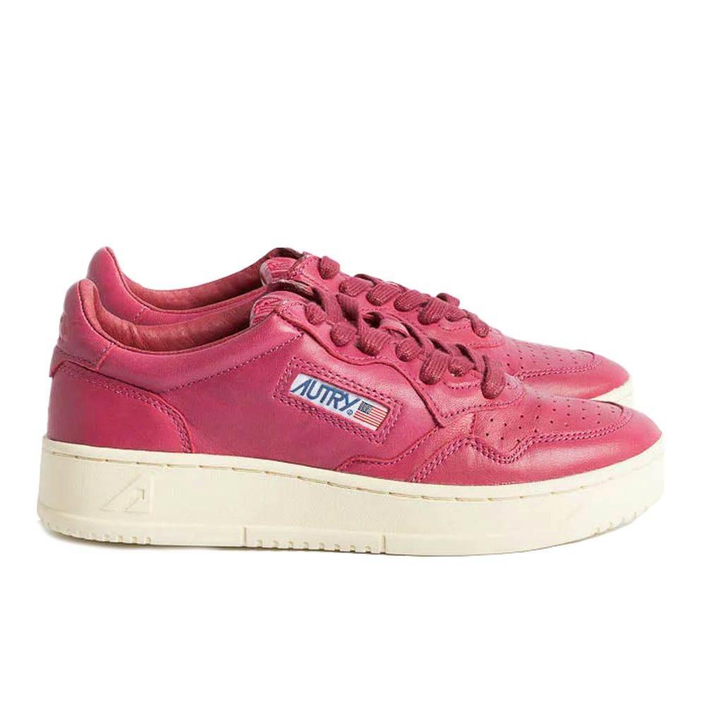 Autry Fuchsia Goatskin Women Sneaker - Hilstor