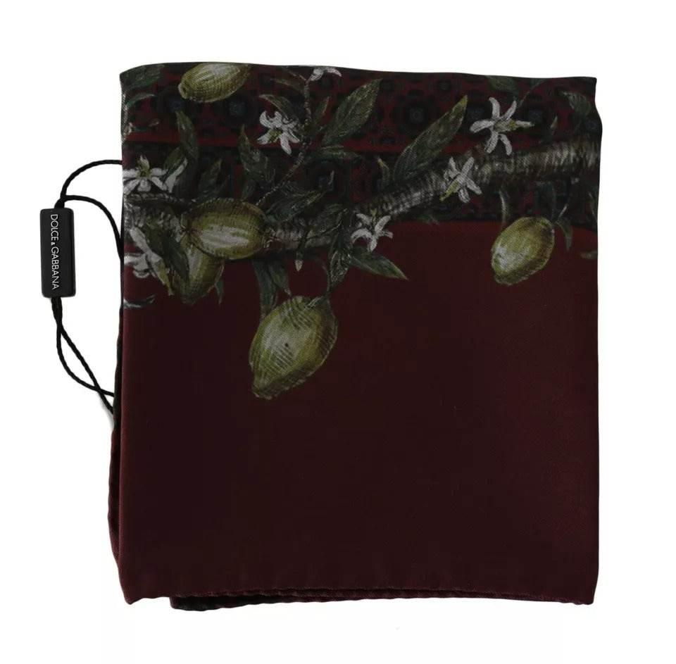 Dolce & Gabbana Bordeaux 100% Silk Floral Wrap Women Scarf - Hilstor