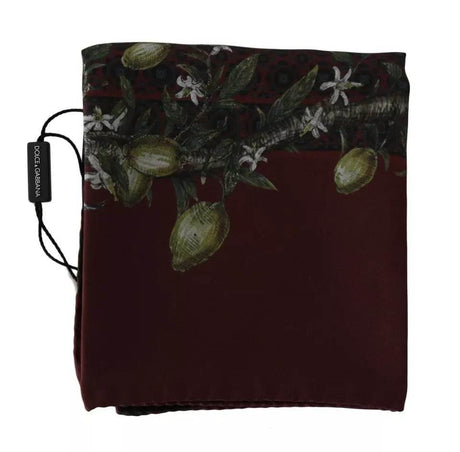 Dolce & Gabbana Bordeaux 100% Silk Floral Wrap Women Scarf - Hilstor