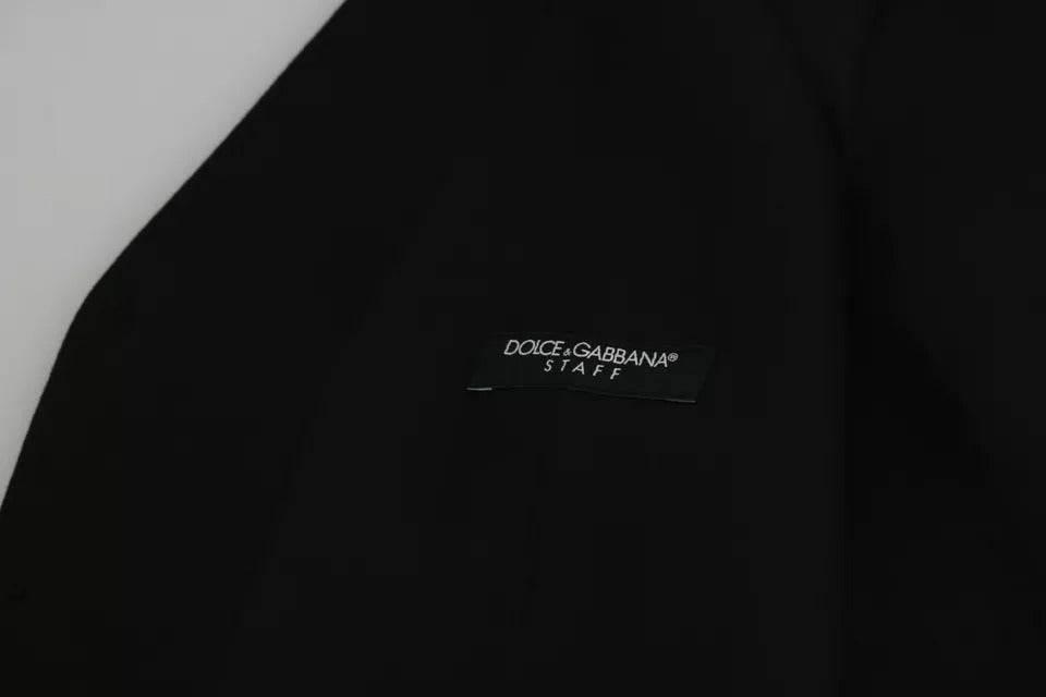 Dolce & Gabbana Black Wool Stretch Waistcoat Formal Dress Vest - Hilstor