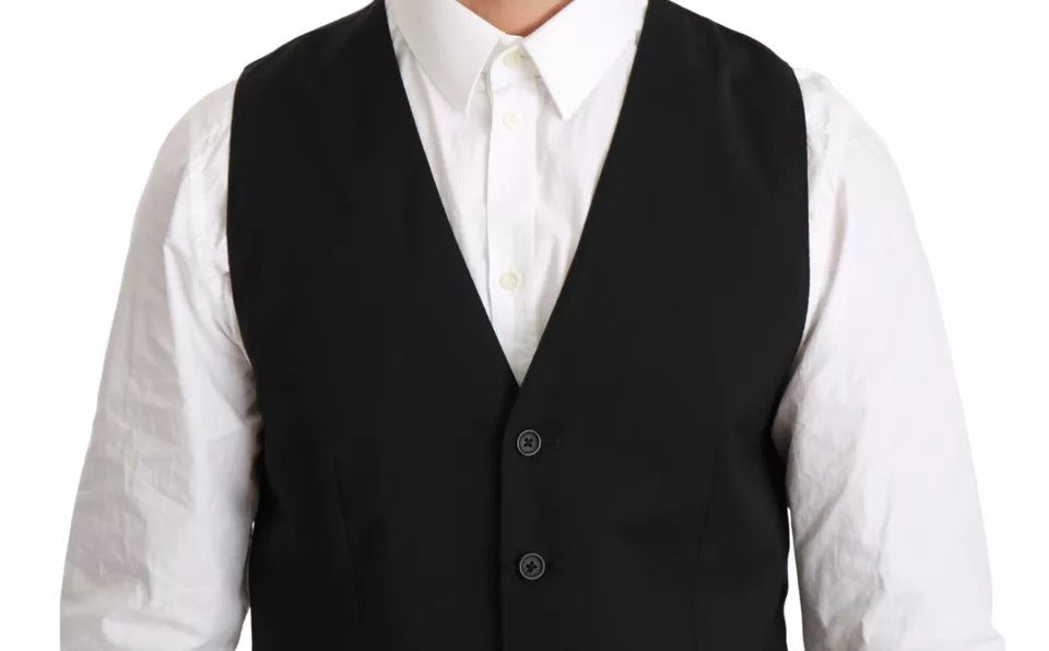 Dolce &amp; Gabbana sort uld stretch vest formel kjole vest