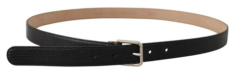 Dolce & Gabbana Black Classic Leather Silver Metal Buckle Belt - Hilstor