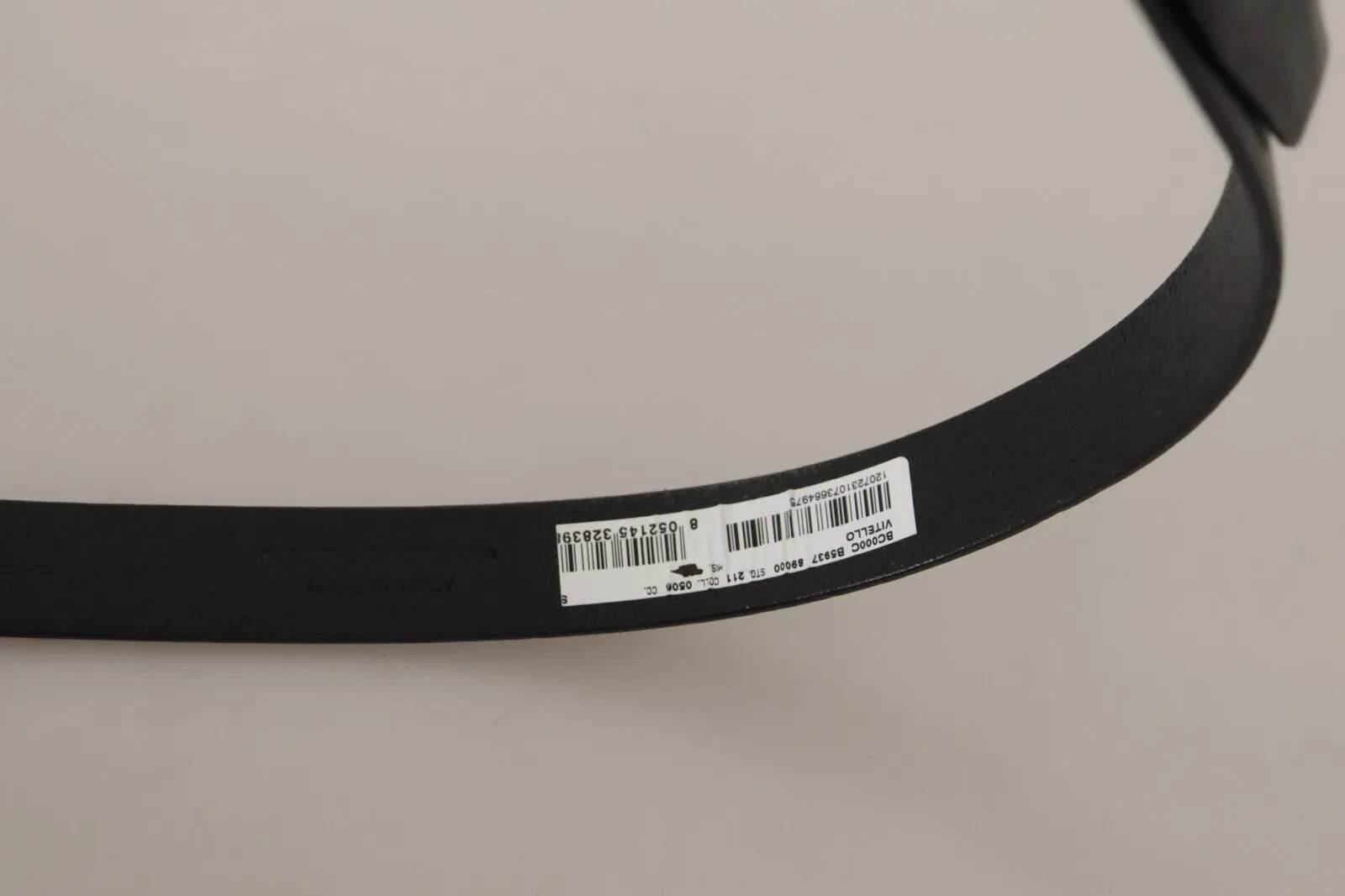 Dolce & Gabbana Black Classic Leather Silver Tone Metal Buckle Belt - Hilstor