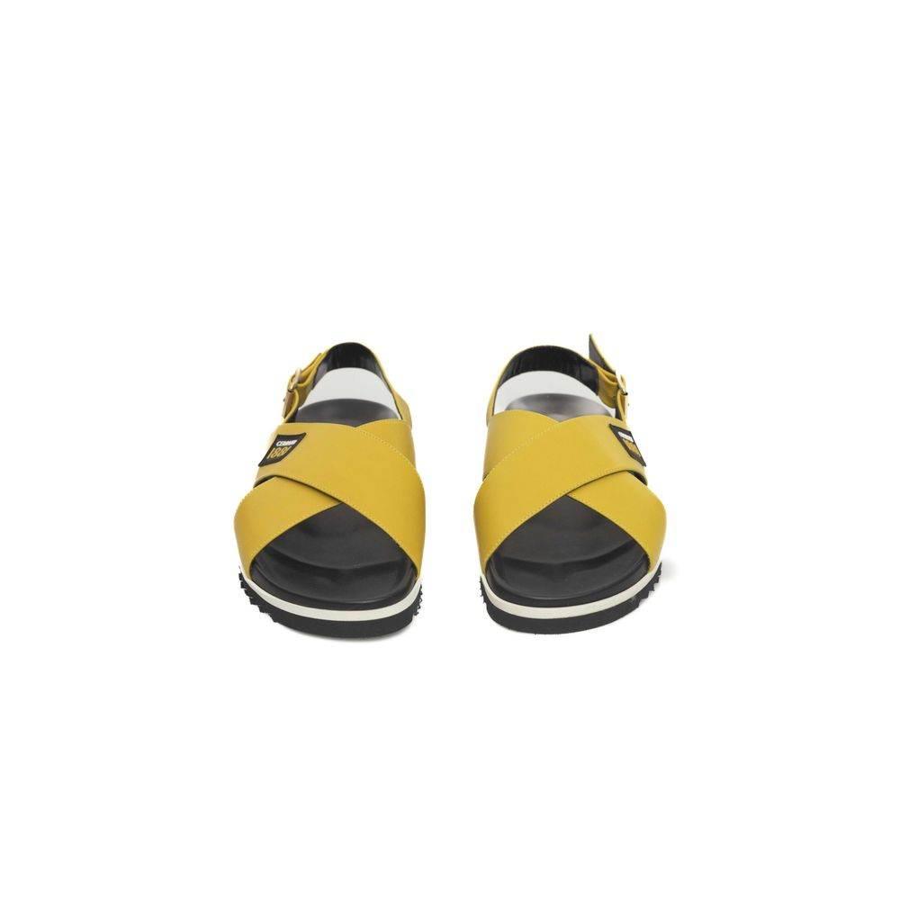 Cerruti 1881 Yellow Calfskin Women Sandal - Hilstor