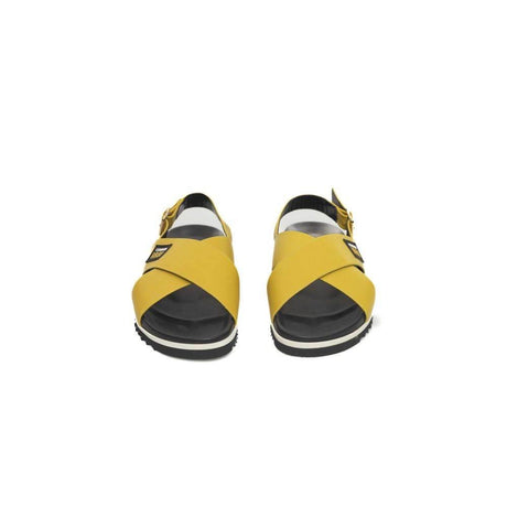 Cerruti 1881 Yellow Calfskin Women Sandal - Hilstor