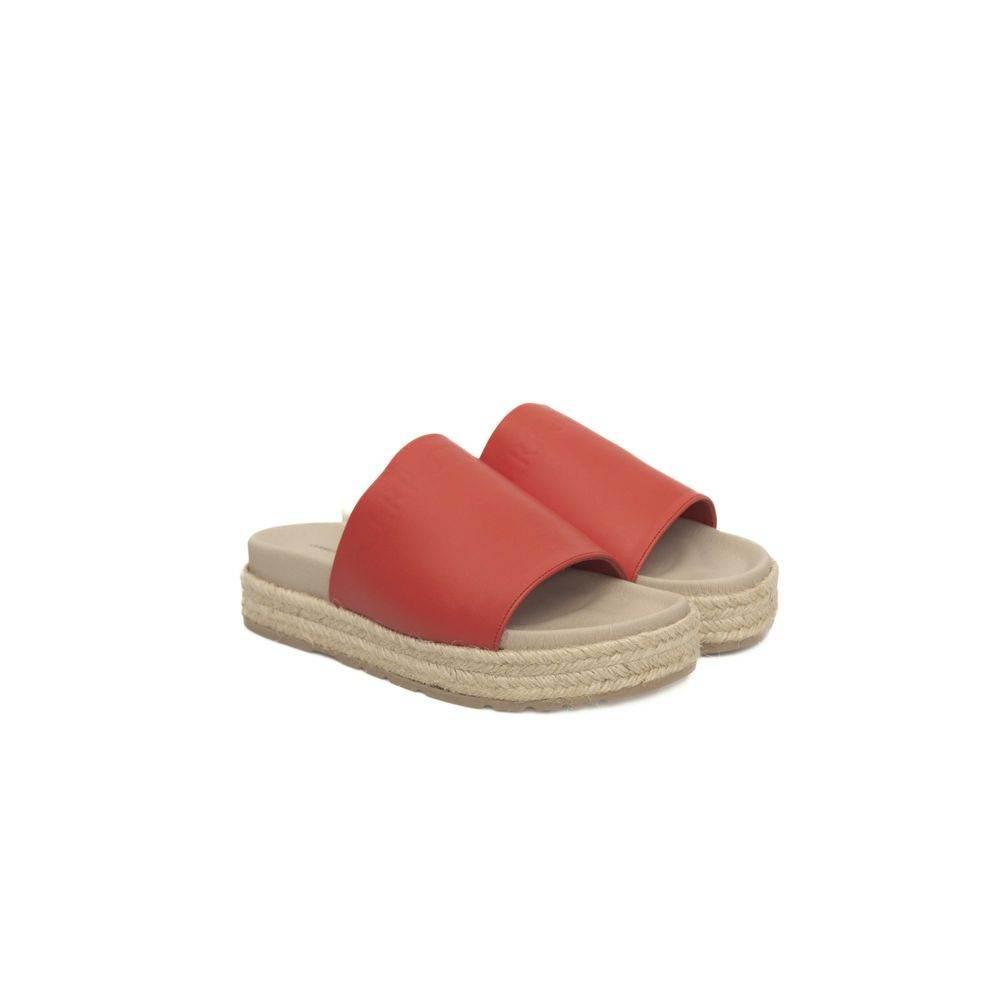 Cerruti 1881 Red Calfskin Women Sandal - Hilstor